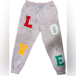 No Boundaries Juniors Love Fleece Joggers-Grey L 11-13